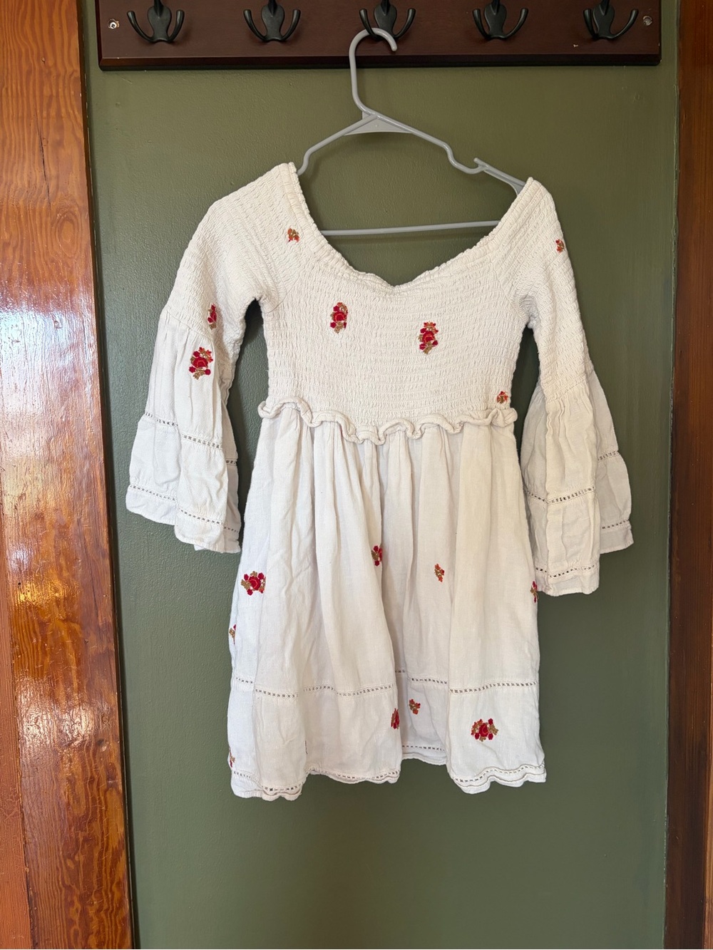 White Embroidered Floral Dress
